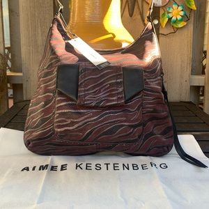 Aimee Kestenberg When In Milan Merlot Zebra Print Purse